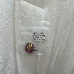 Sterling silver dichroic dragonfly pendant